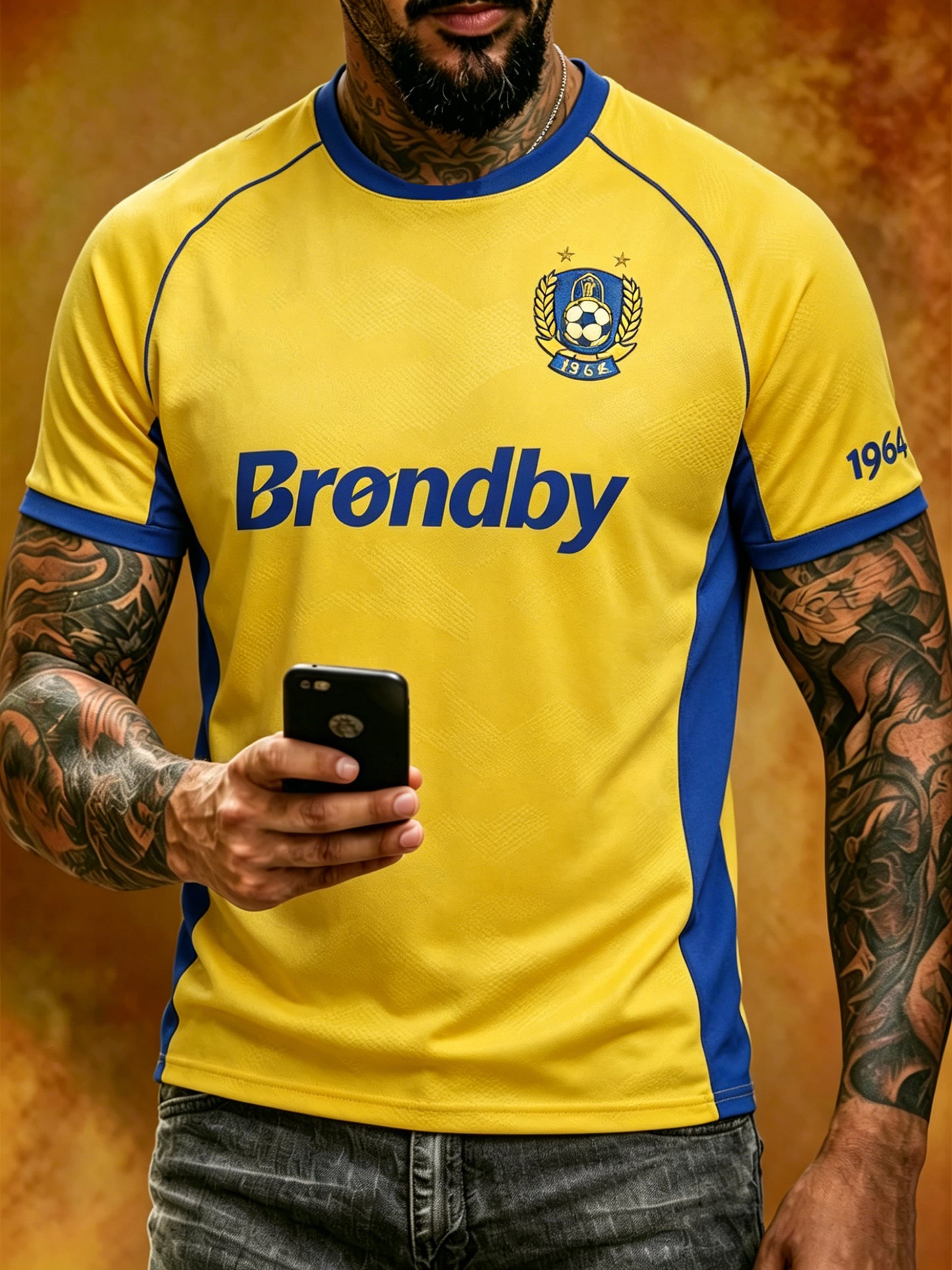 Mænds danske Brøndby IF fodboldklub Kunstnerisk Print T-shirt