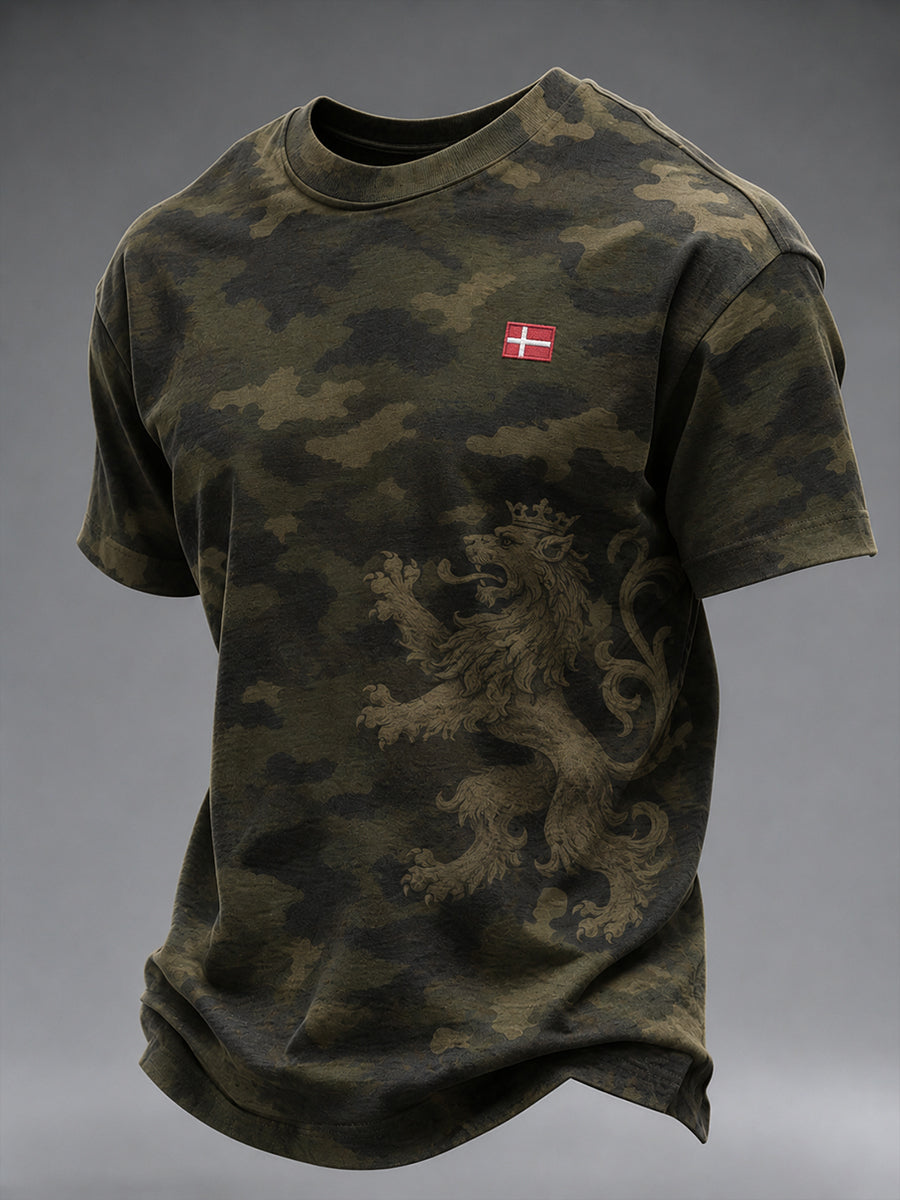 Mænds Retro Camouflage Print Kort-ærme T-shirt