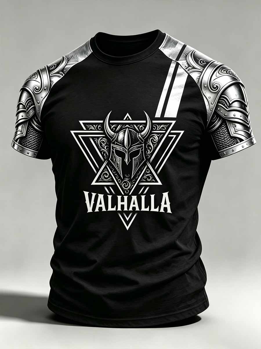 Herremode Valhalla vikingetryk T-shirt