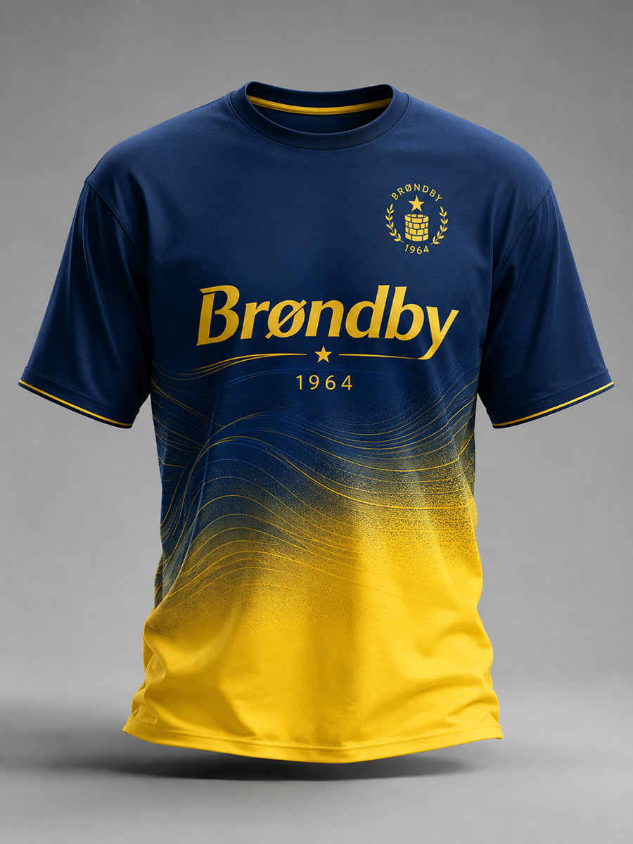 Mænds T-shirt med korte ærmer og fodboldprint