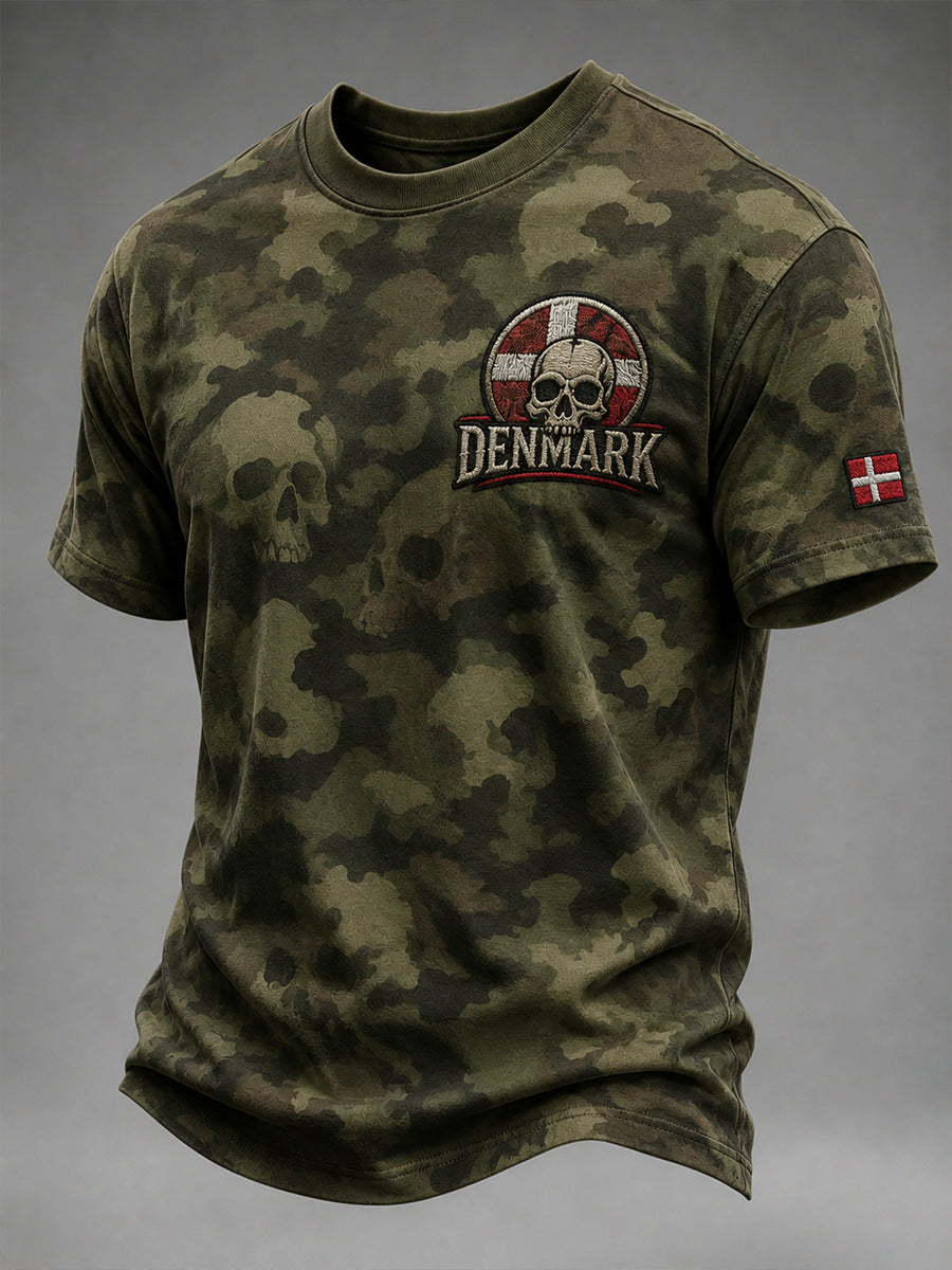 Mænds Retro Camouflage Print Kort-ærme T-shirt