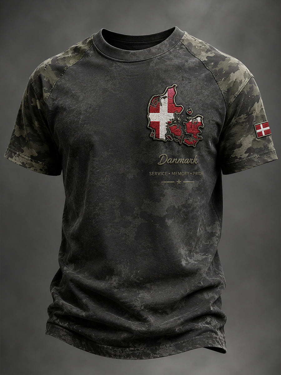 Mænds slidt militær funktionel taktisk printet T-shirt med korte ærmer