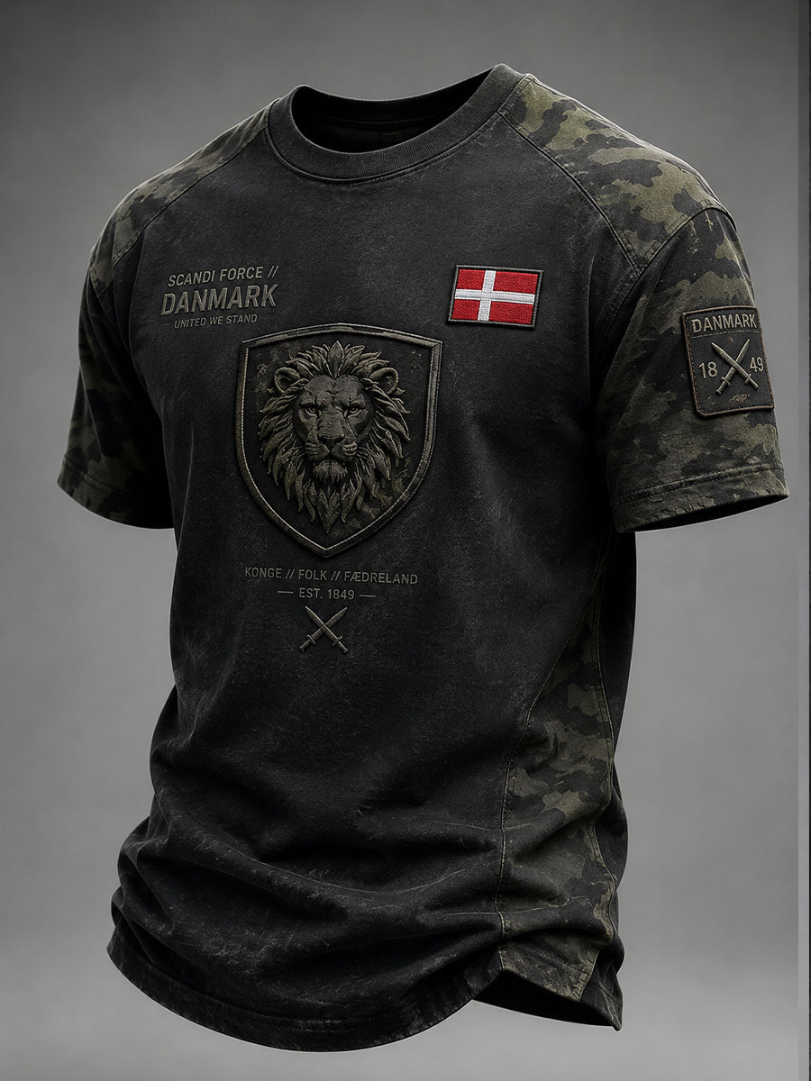 Tactical camouflageprint t-shirt med korte ærmer til mænd