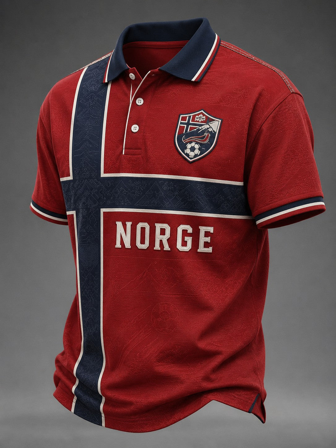 Herrers Norge fotballskjorte med trykk