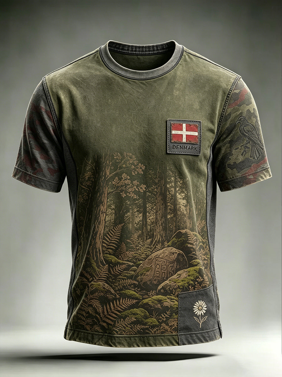 Herre-Danmark T-shirt med korte ærmer