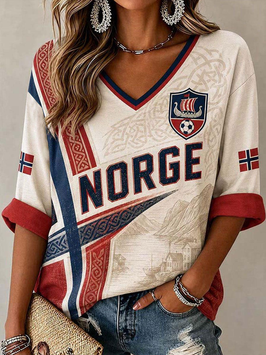 Kvinnelig Norge V-udring T-skjorte
