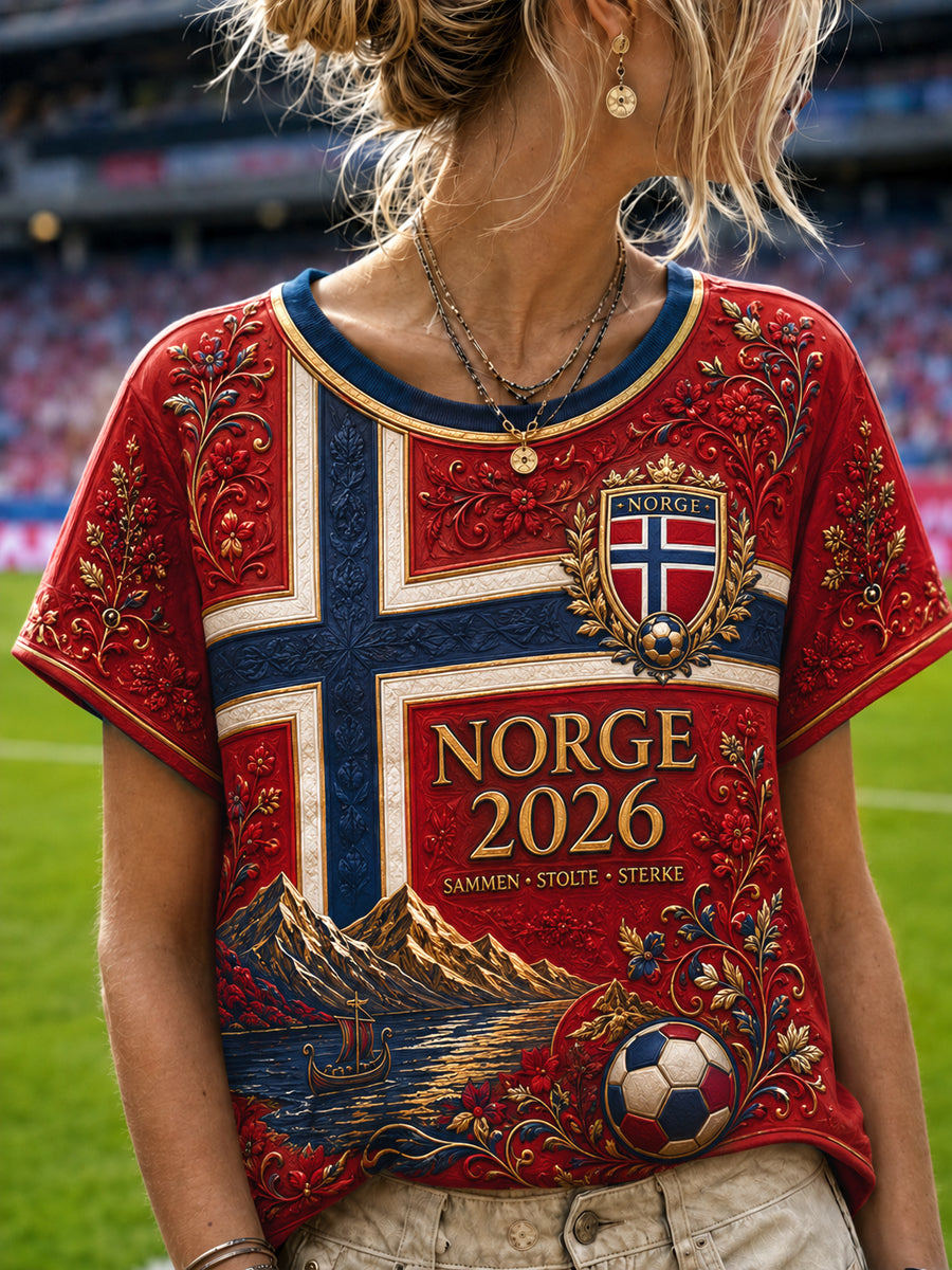 Kvinnernorge 2026 fotball blomster, klassisk T-shirt