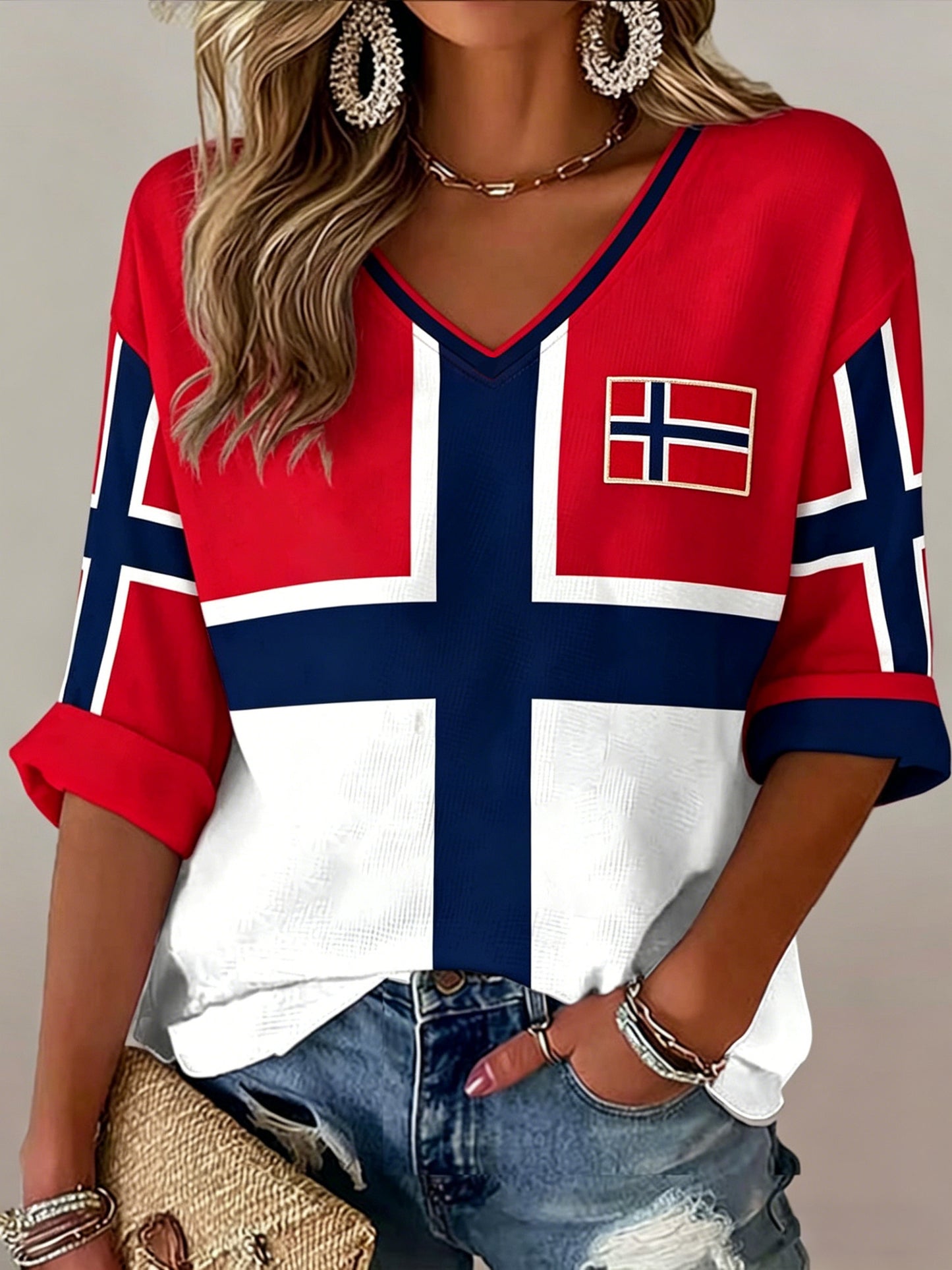 Kvinnefotballmatch cheerleading kunst skriv ut T-shirt