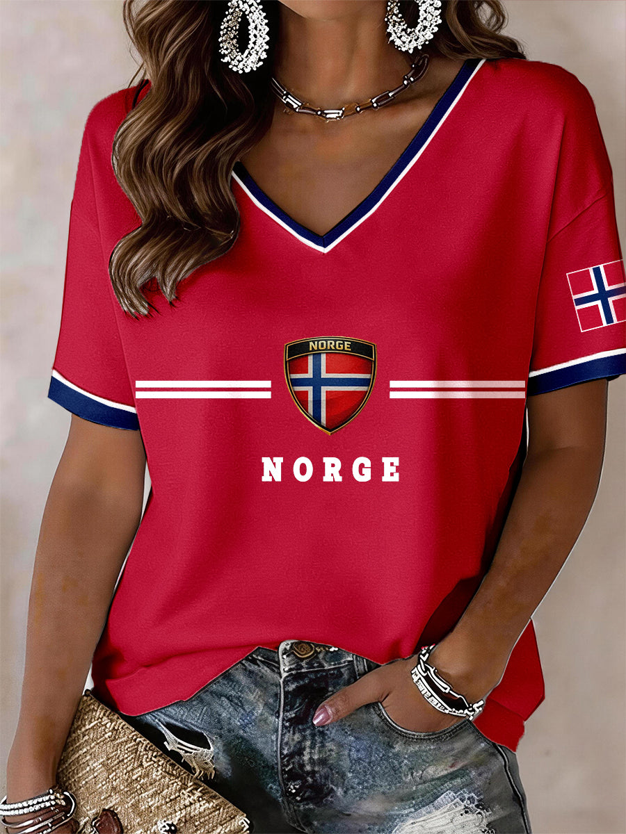 Damelik T-skjorte med V-utringning fra Norway