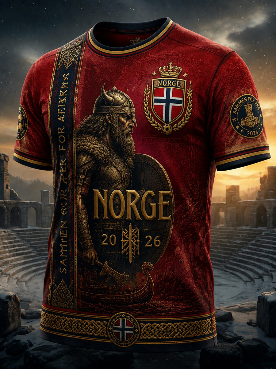 Retro Norge 2026 Fotball Viking Fritids-T-skjorte