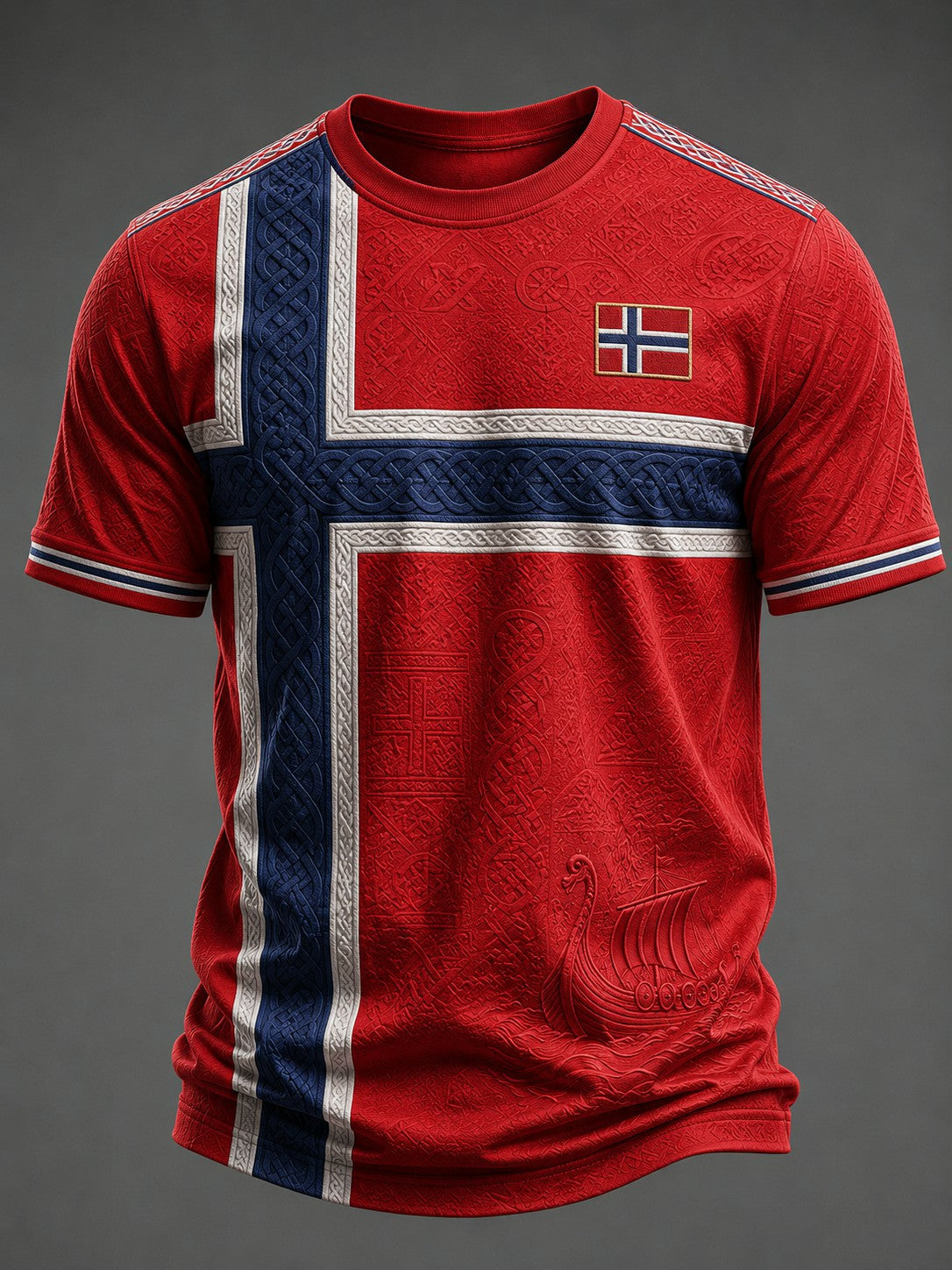 Menns Norge Fotball Trykket T-skjorte