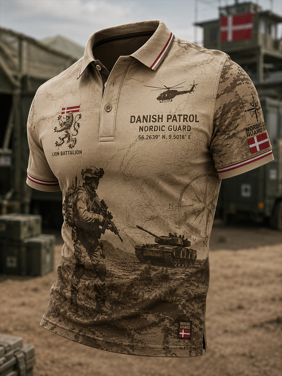 Mænds kortærme Polo skjorte med militær camouflage Print