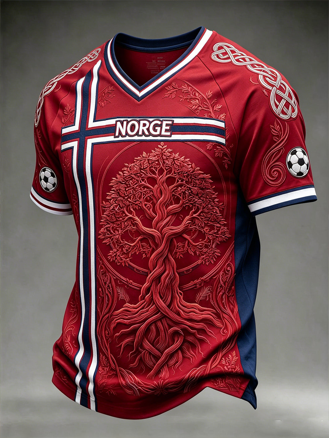 Menns Viking Element fargeblokkert design hverdags-T-skjorte