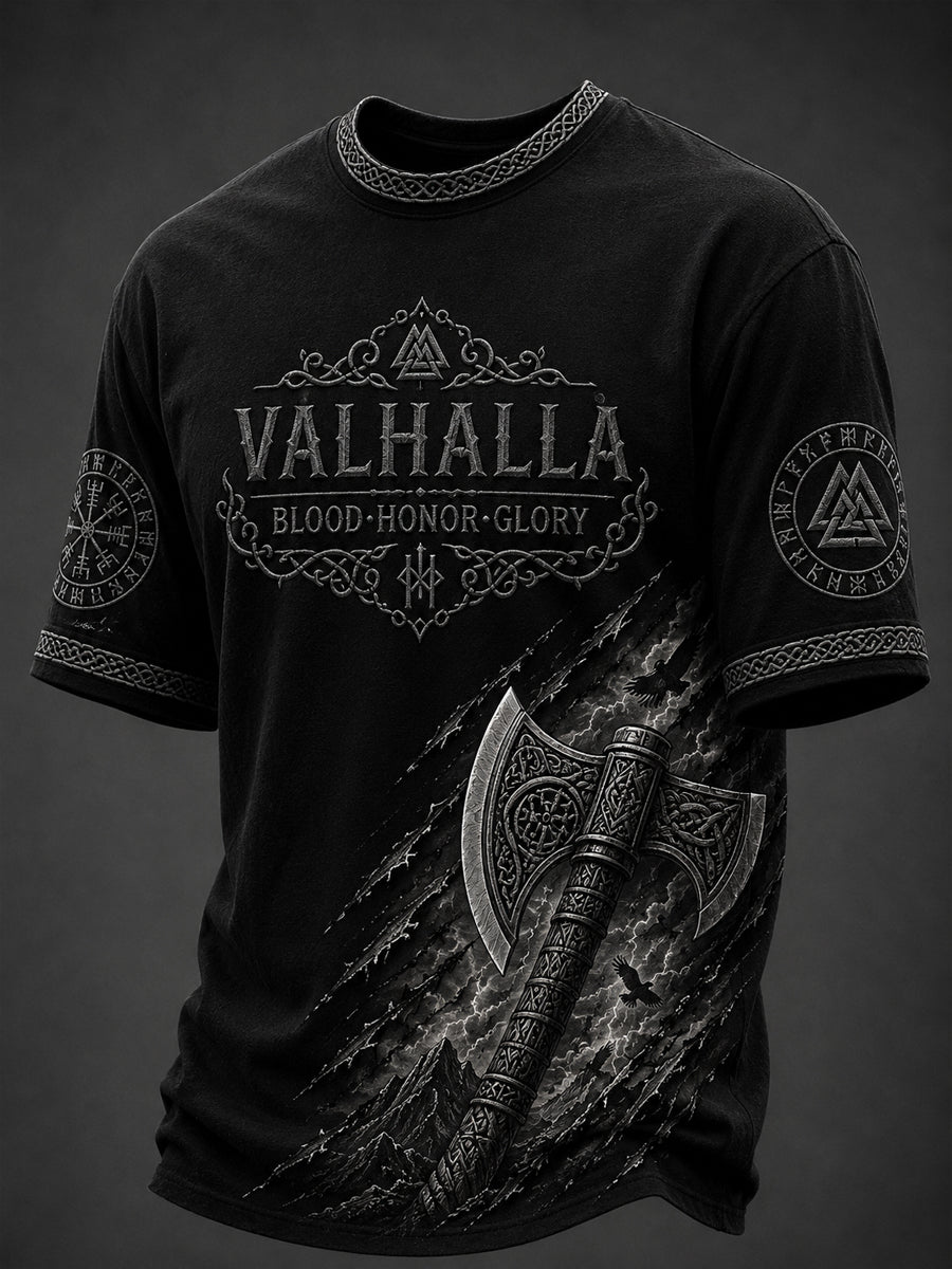 Mænds Valhalla T-shirt med print