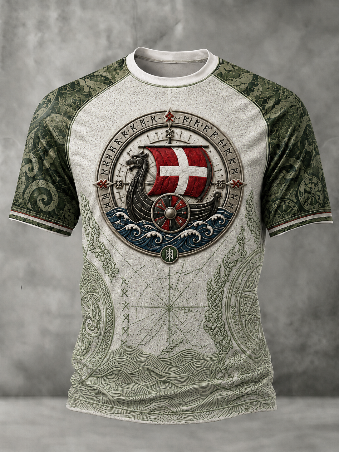 Mænds danske vikinger t-shirt med korte ærmer