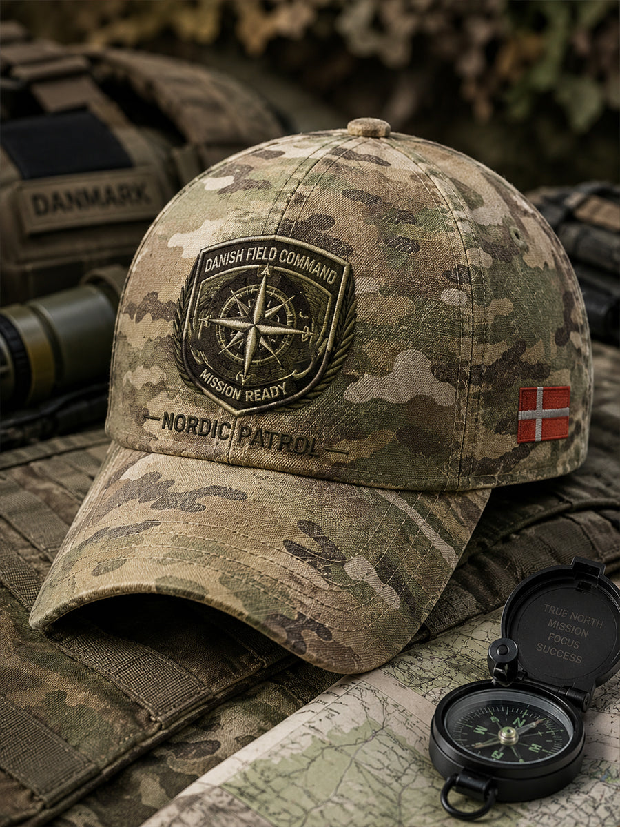 Mænds vintage militær camouflageprint hat