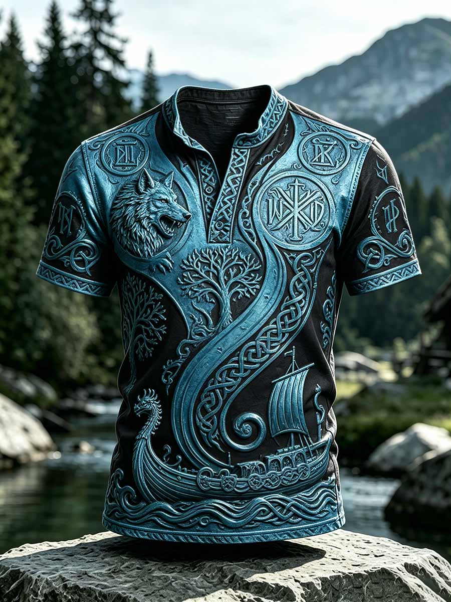 Viking ulvkriger trykt t-shirt