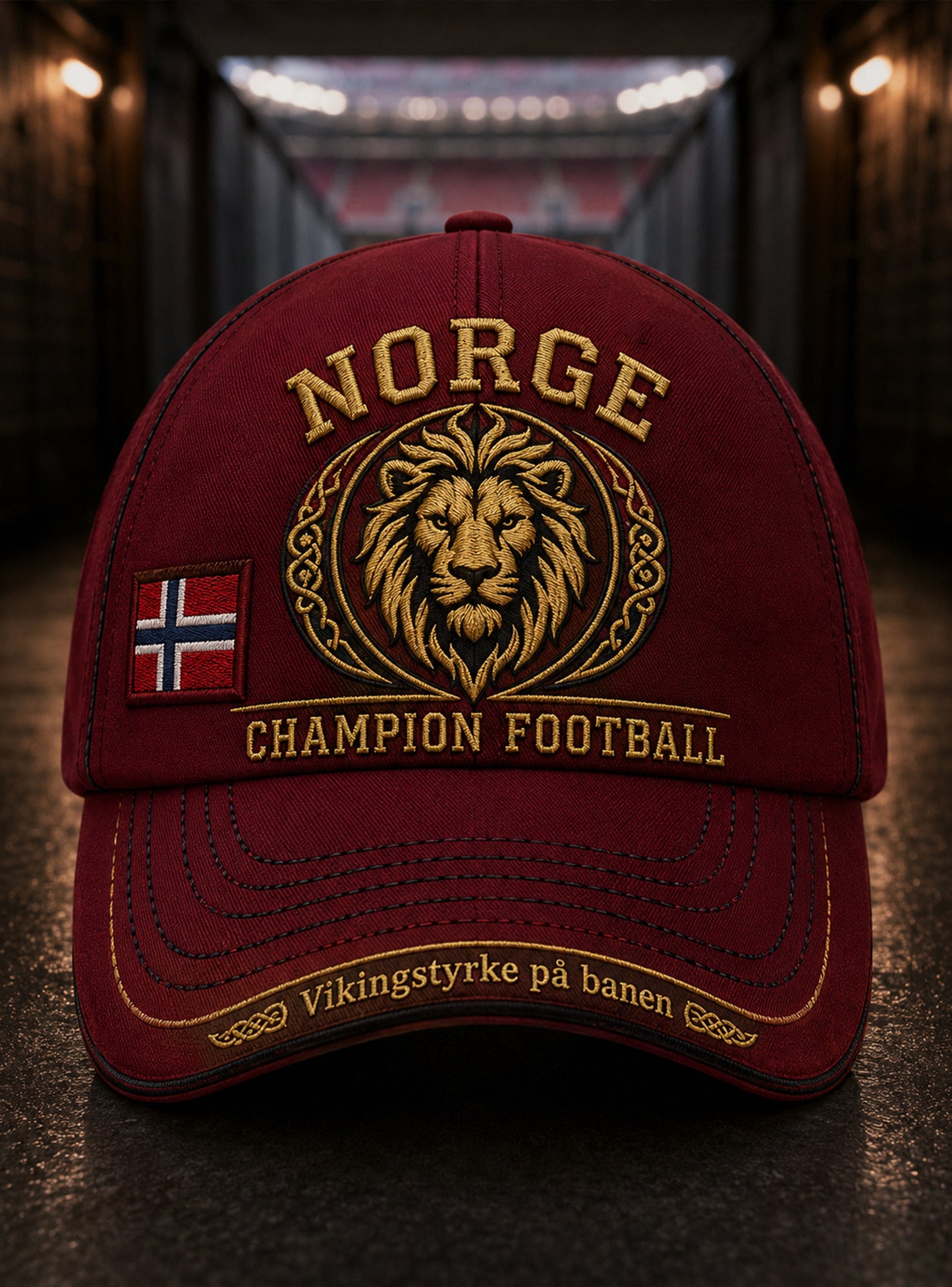 Unisex kunsttrykk-hue med norsk vikingtema