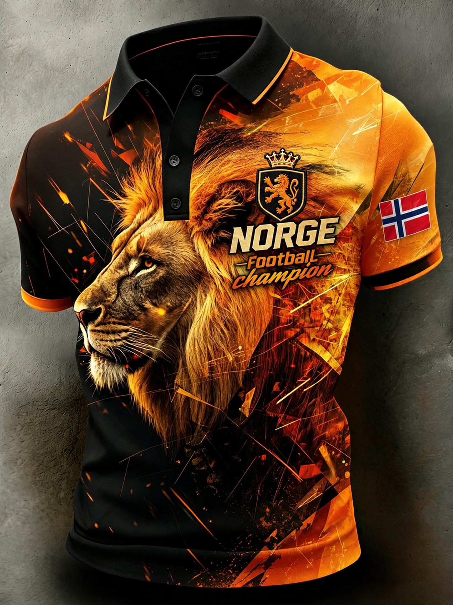 Menns polo-skjorte med norsk viking-inspirert patriotisk kulturkunsttrykk