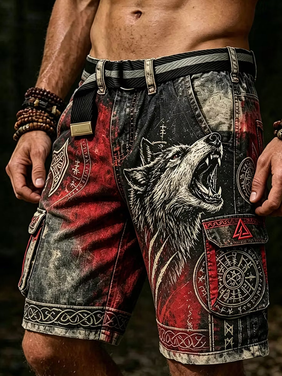 Retro VikingNorse-stil kunst Skriv ut små lastbukser