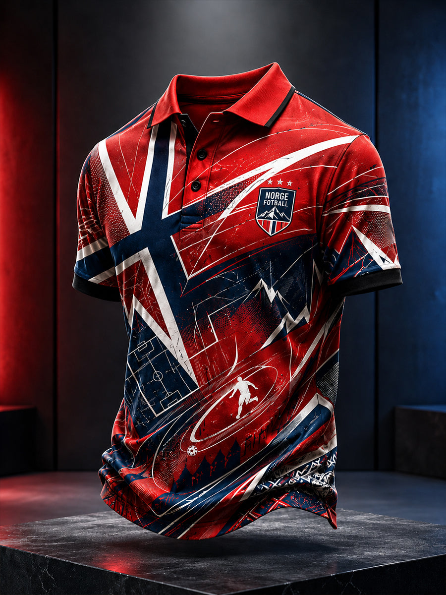 Retro Norge Viking Nordisk-stil Kunsttrykk Avslappet Poloskjorte