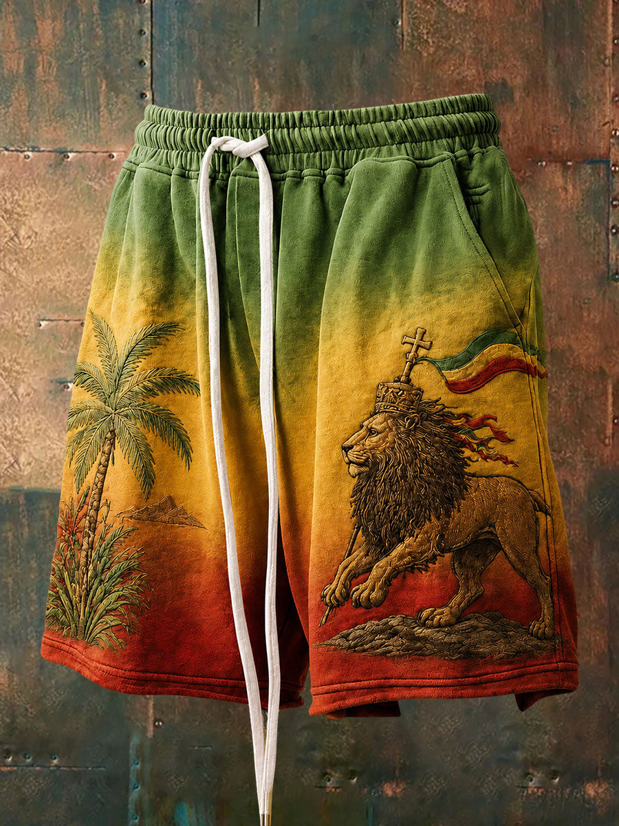Mænds Reggae Print Casual Shorts