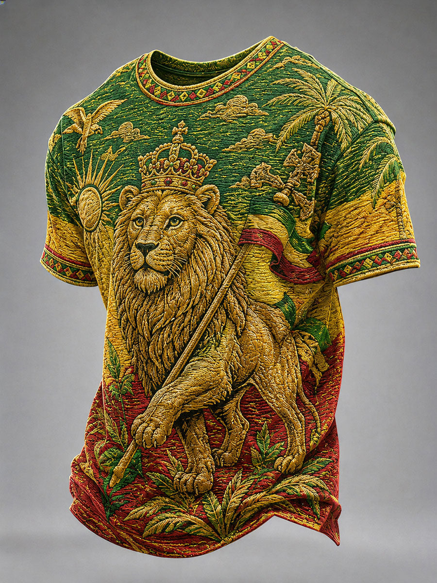Mænds Reggae Print Casual T-shirt