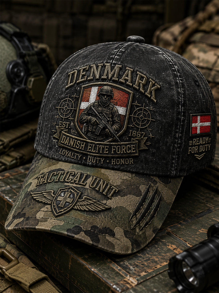 Mænds Vintage Camouflage Hat med militær-stil print