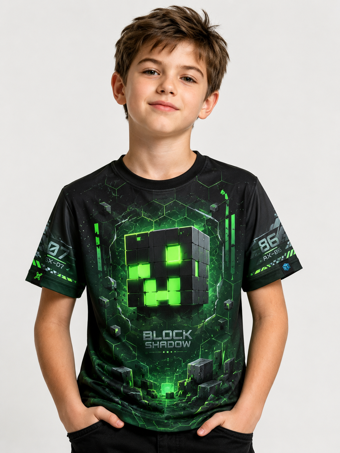 Minecraft Print Kort ærme T-shirt
