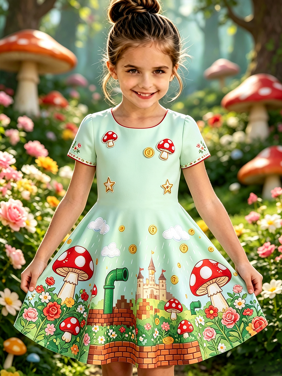 Super Mario Art Print Casual Kjole
