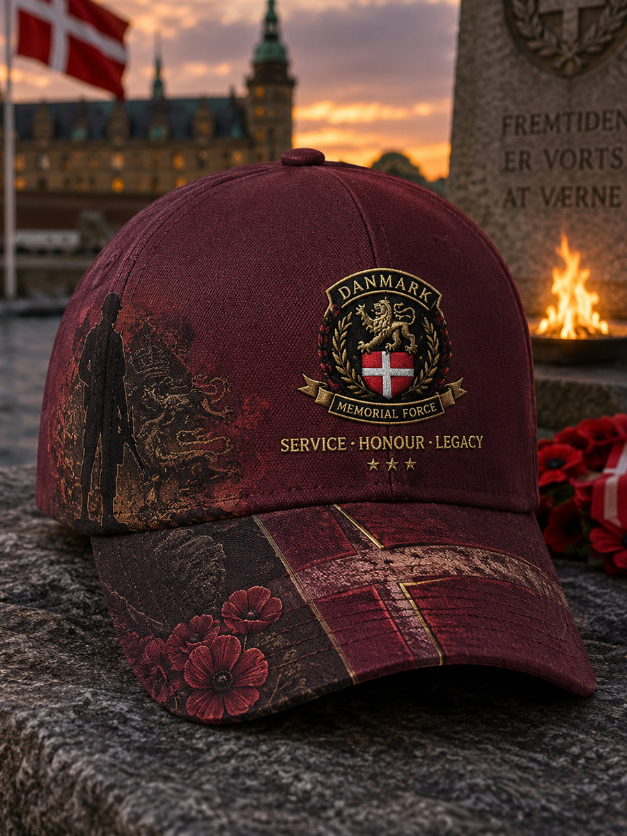 Hat med Vintage Veteran Minde print