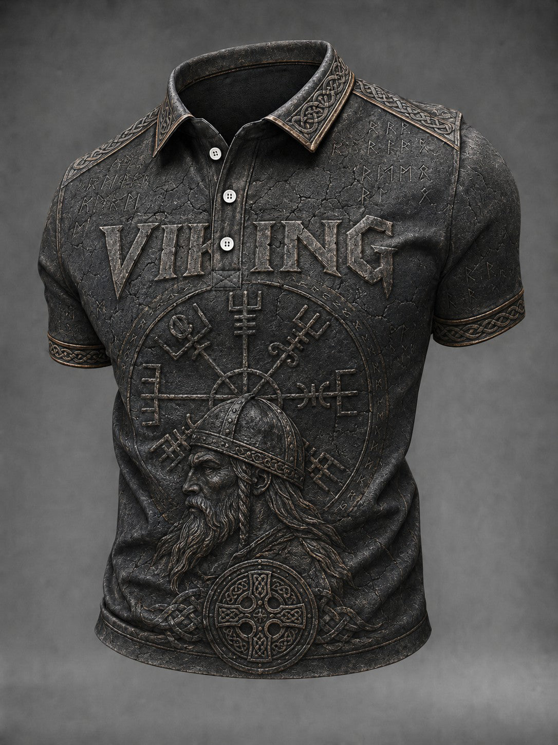 Menns vikingtrykket skjorte