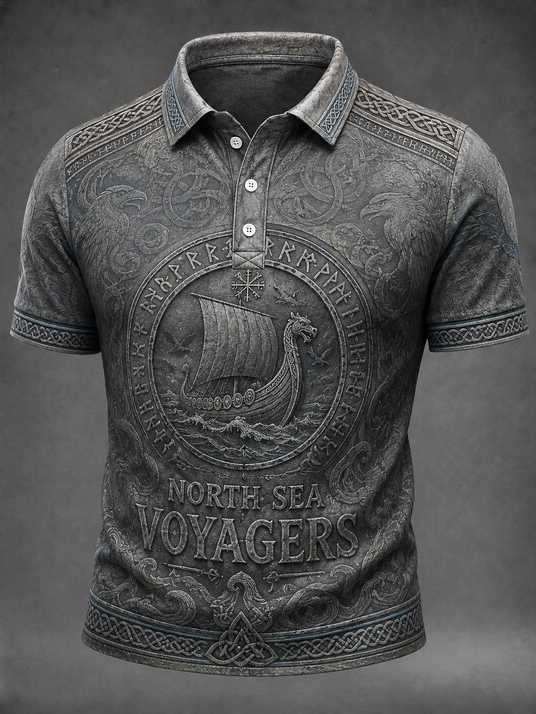 Herrskjorte med trykk – North Sea Voyagers
