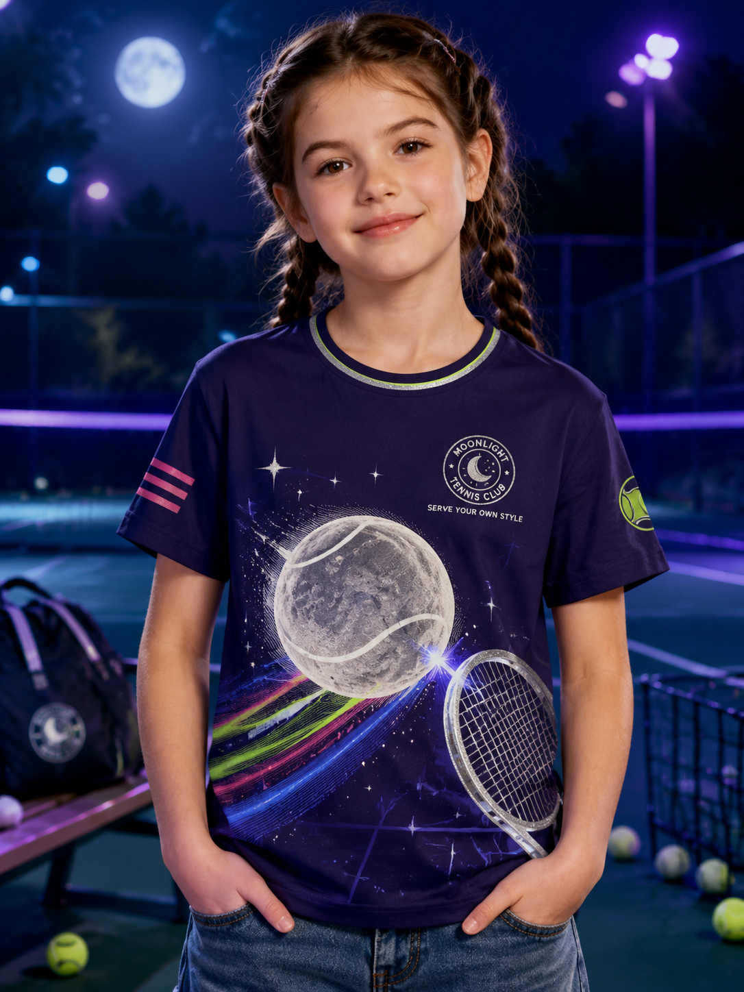 Sport stil Print Kort ærme T-shirt