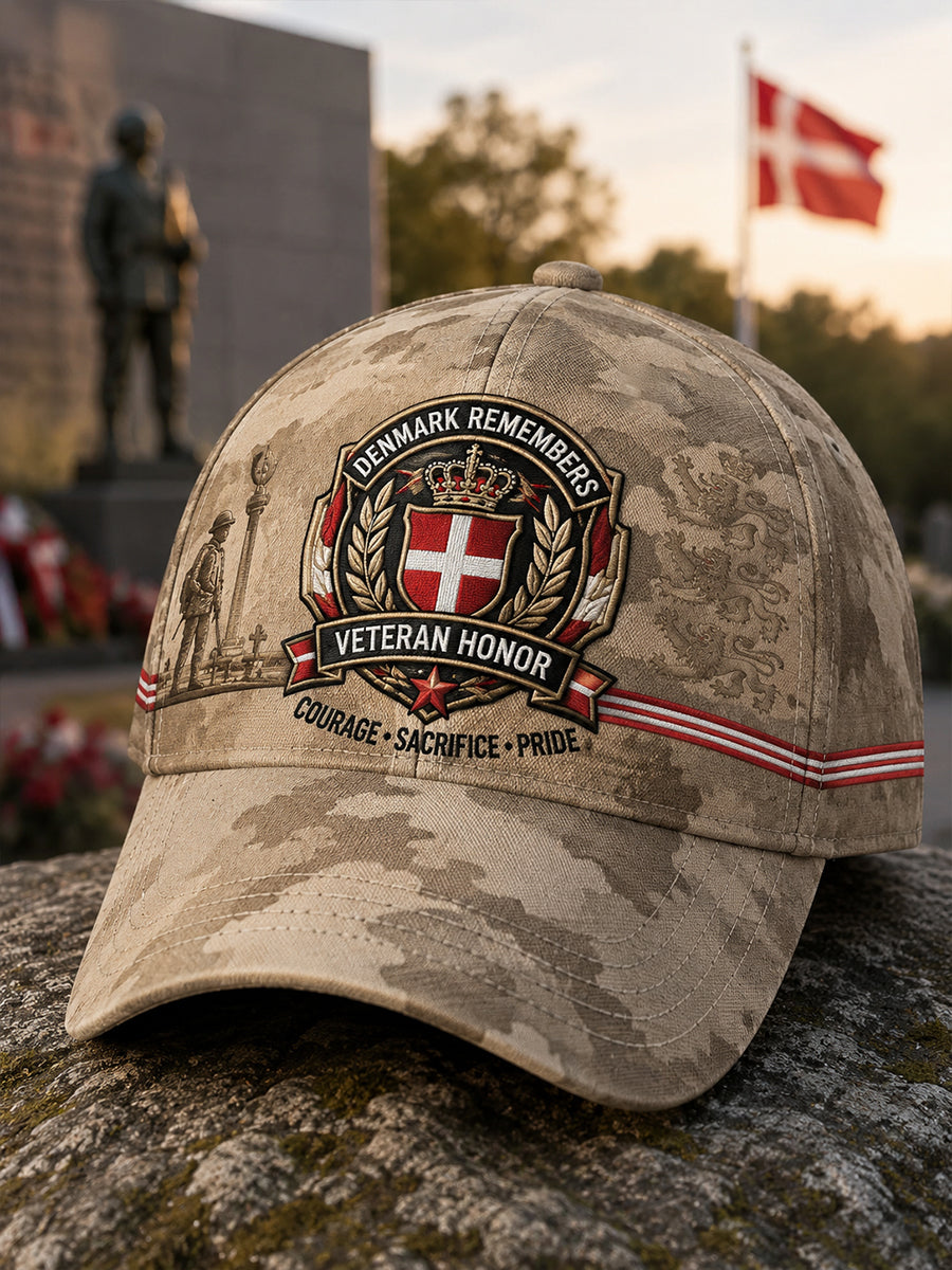 Herrer Veteranerminde grafisk print hat