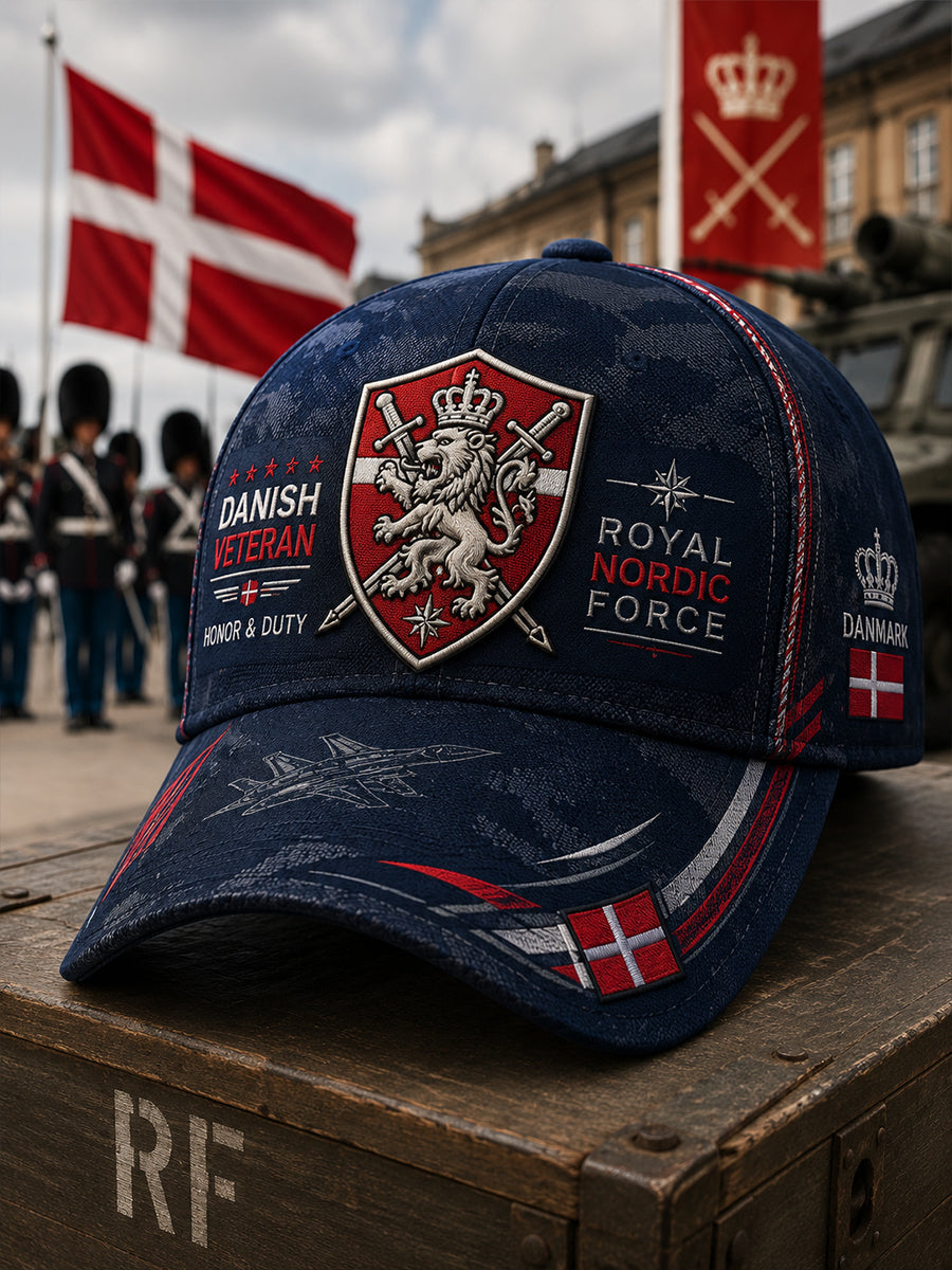 Mænds Vintage-stil hat med militær-insspireret print