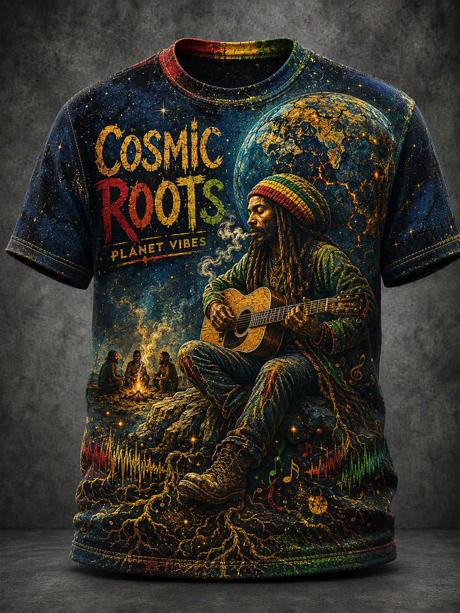Reggae-T-shirt med korte ærmer til mænd