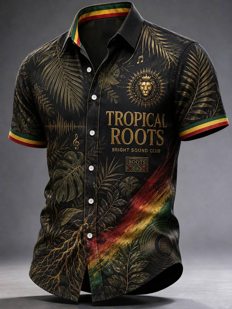 Mænds Reggae Casual skjorte Kort ærmen