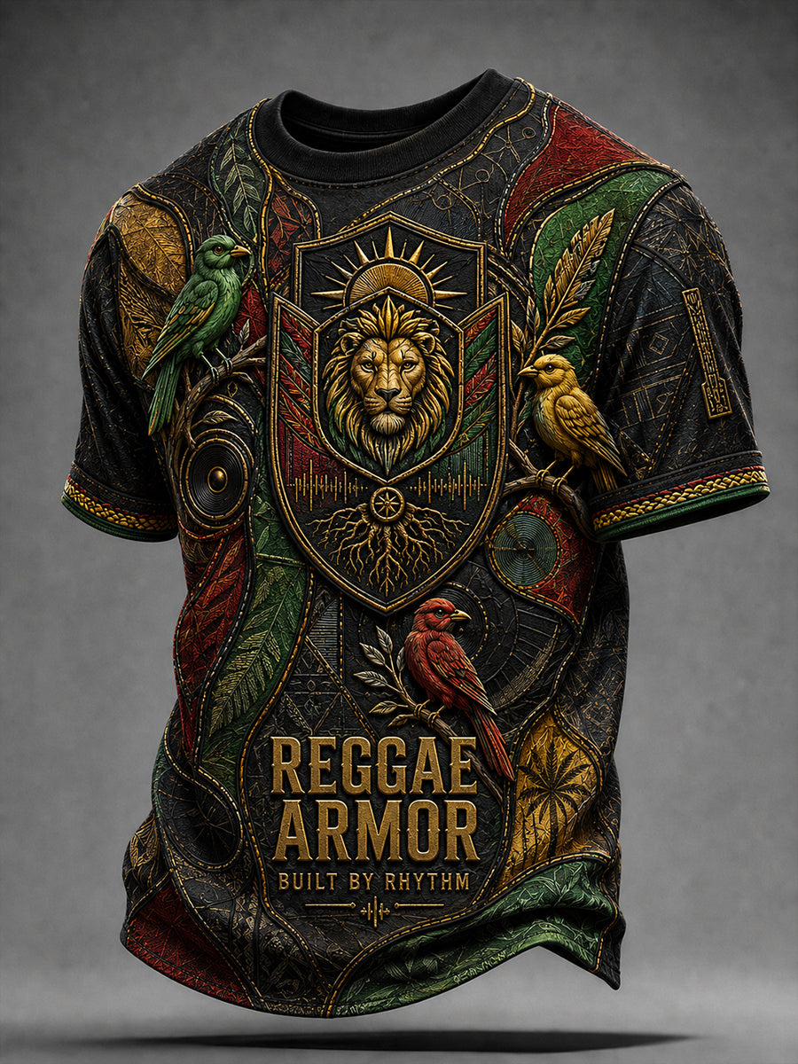 Reggae-T-shirt med korte ærmer til mænd