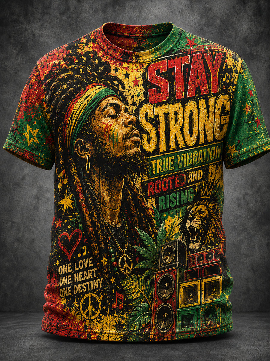 Reggae-T-shirt med korte ærmer til mænd