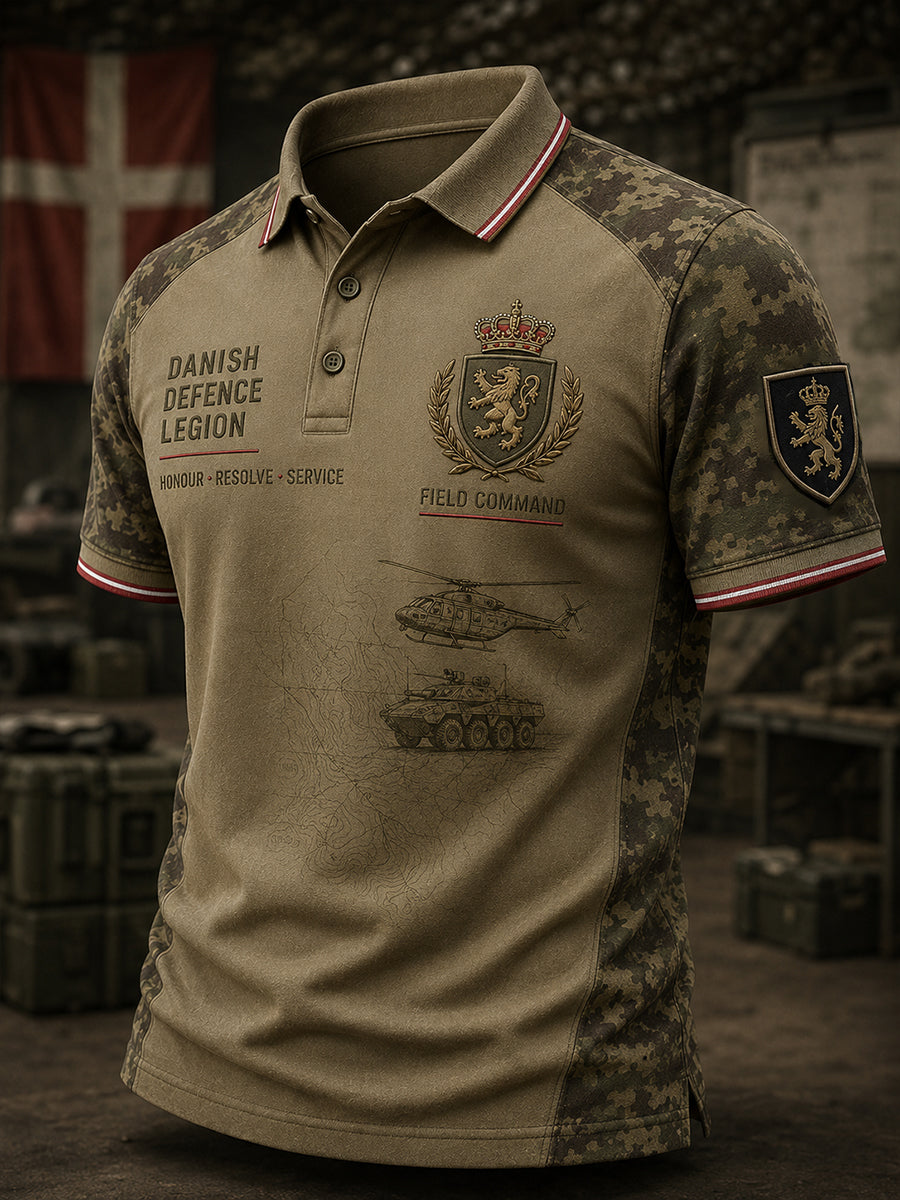 Mænds kortærme Polo skjorte med camouflage Militær-stil Print