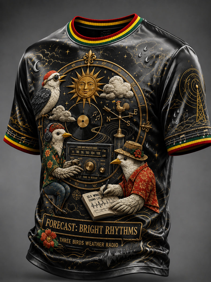 Retro Reggae “Tre små fugle” Ferie & Fritid T-shirt