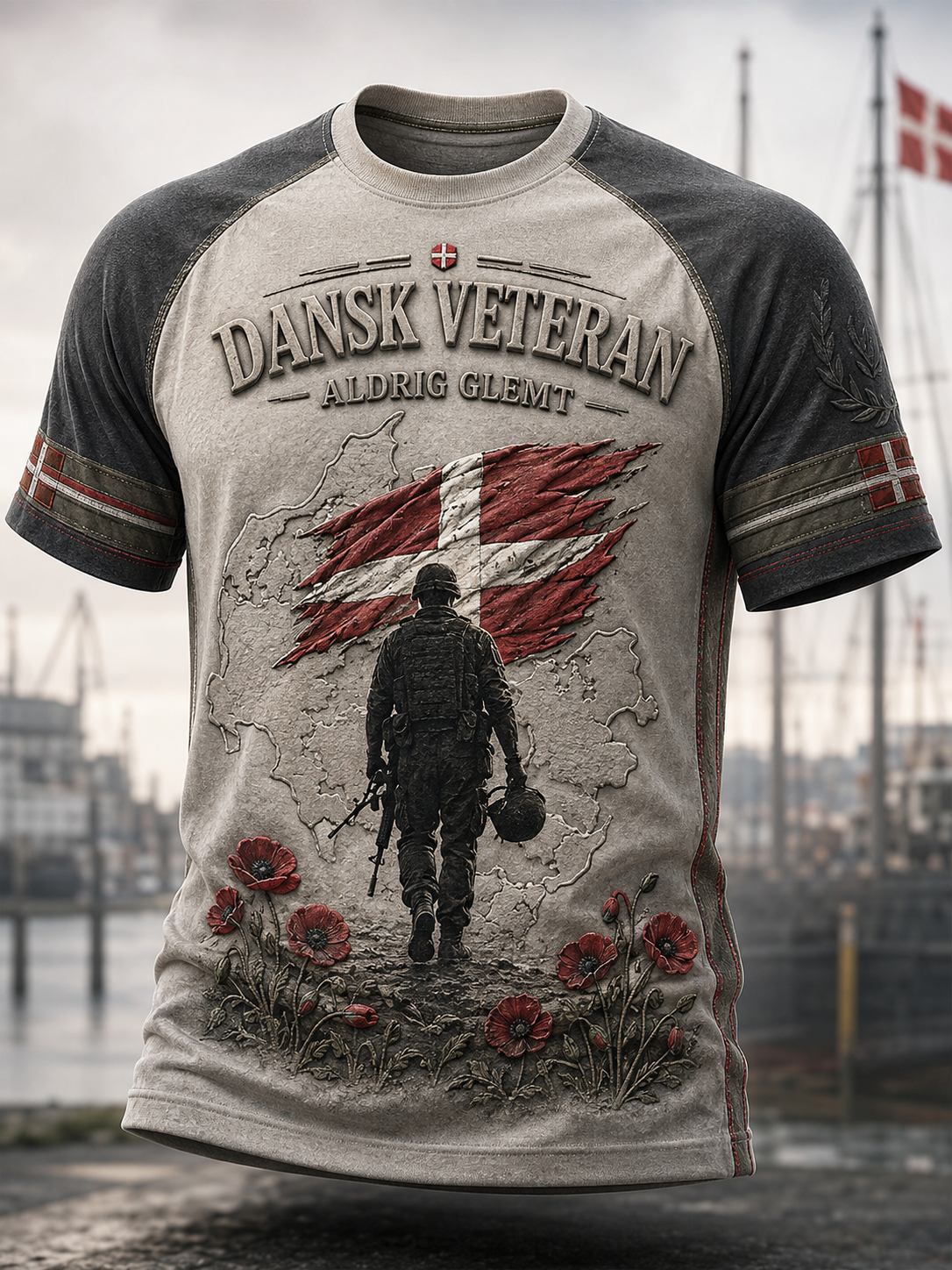 Mænds danske Veteran Kort ærme T-shirt