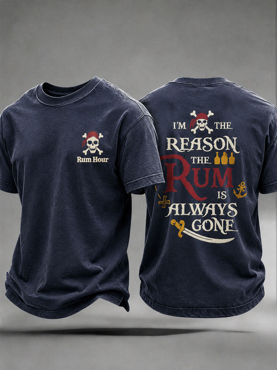 Mænds "Jeg er grunden til at rom altid er væk" Sjov Pirate Rum Casual T-shirt