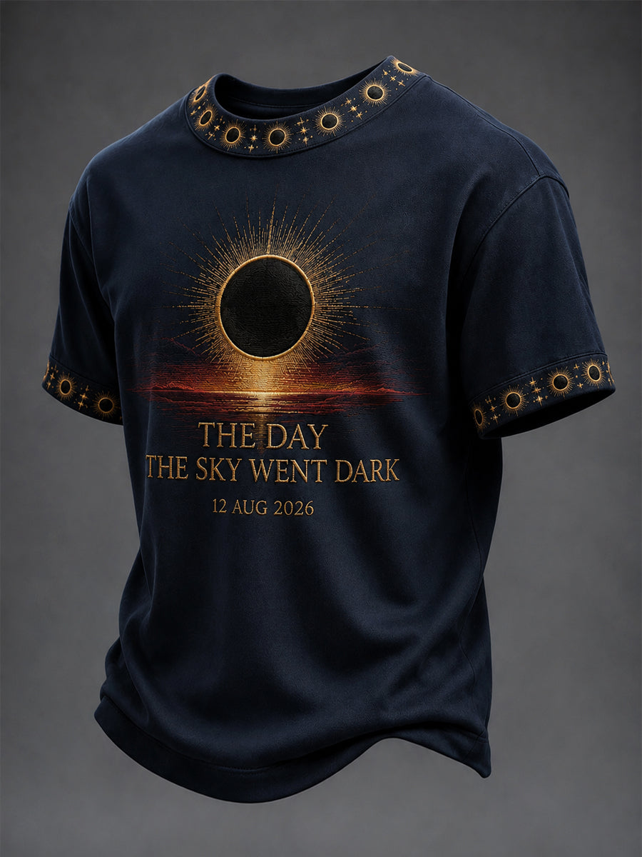 Total solformørkelse Europa 2026 mænds T-shirt