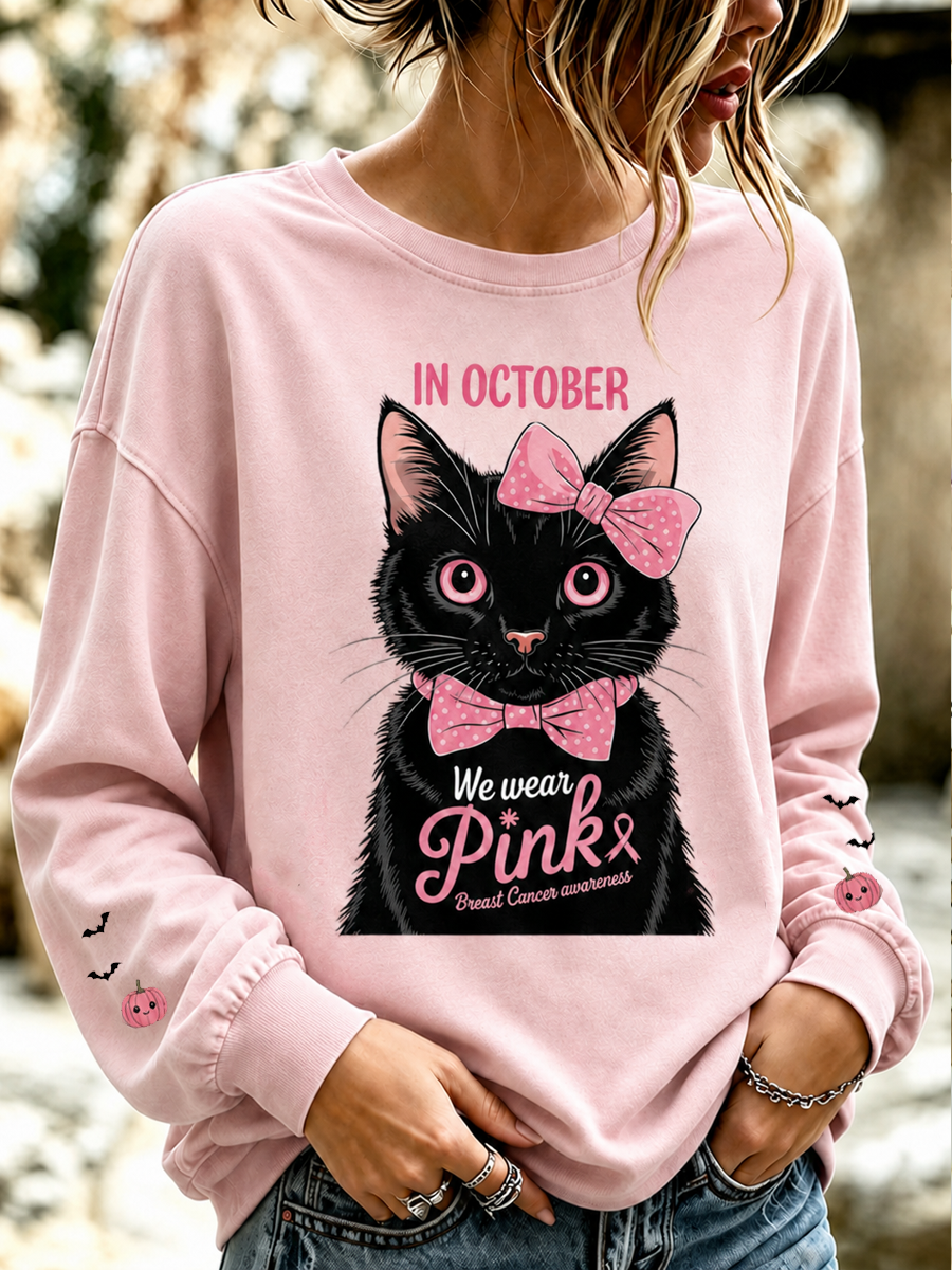 Kvinder i oktober vi bærer lyserød Sweatshirt