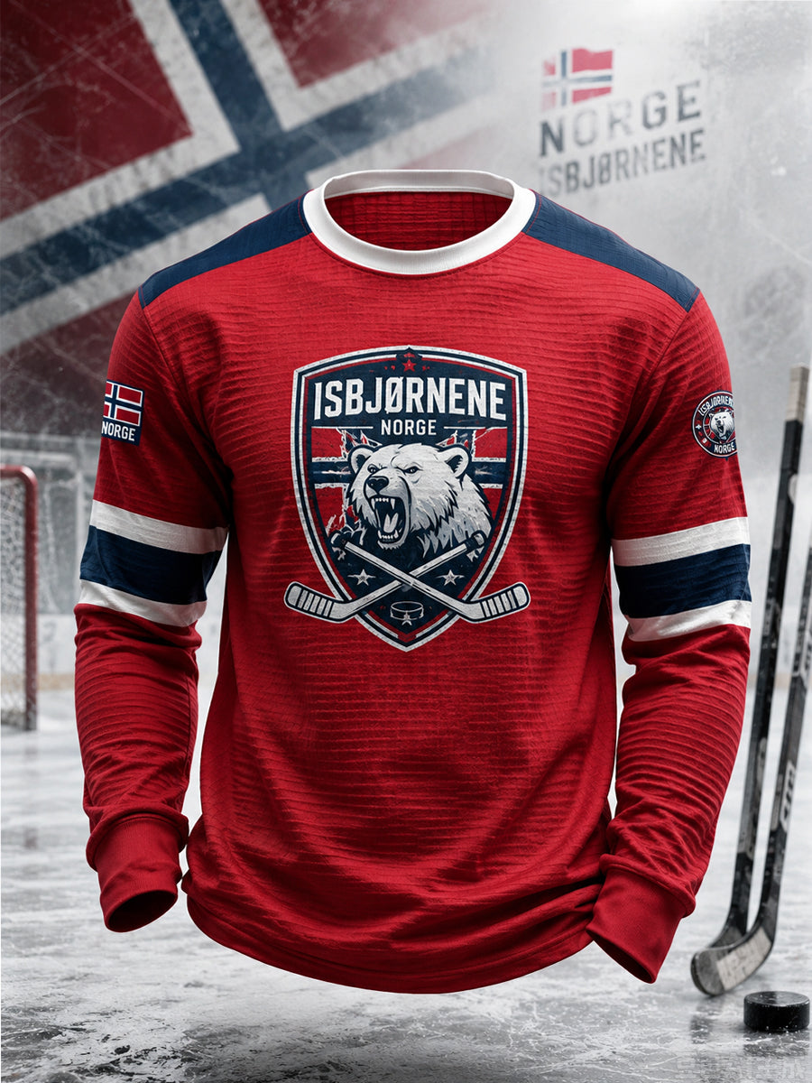 Menns norske ishockey rund hals sweatshirt