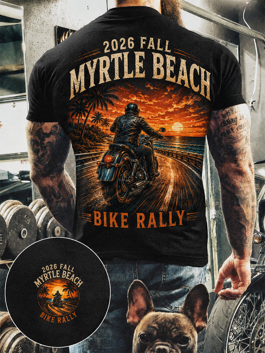 Herre Myrtle Beach cykeltogskørsel print t-shirt med korte ærmer