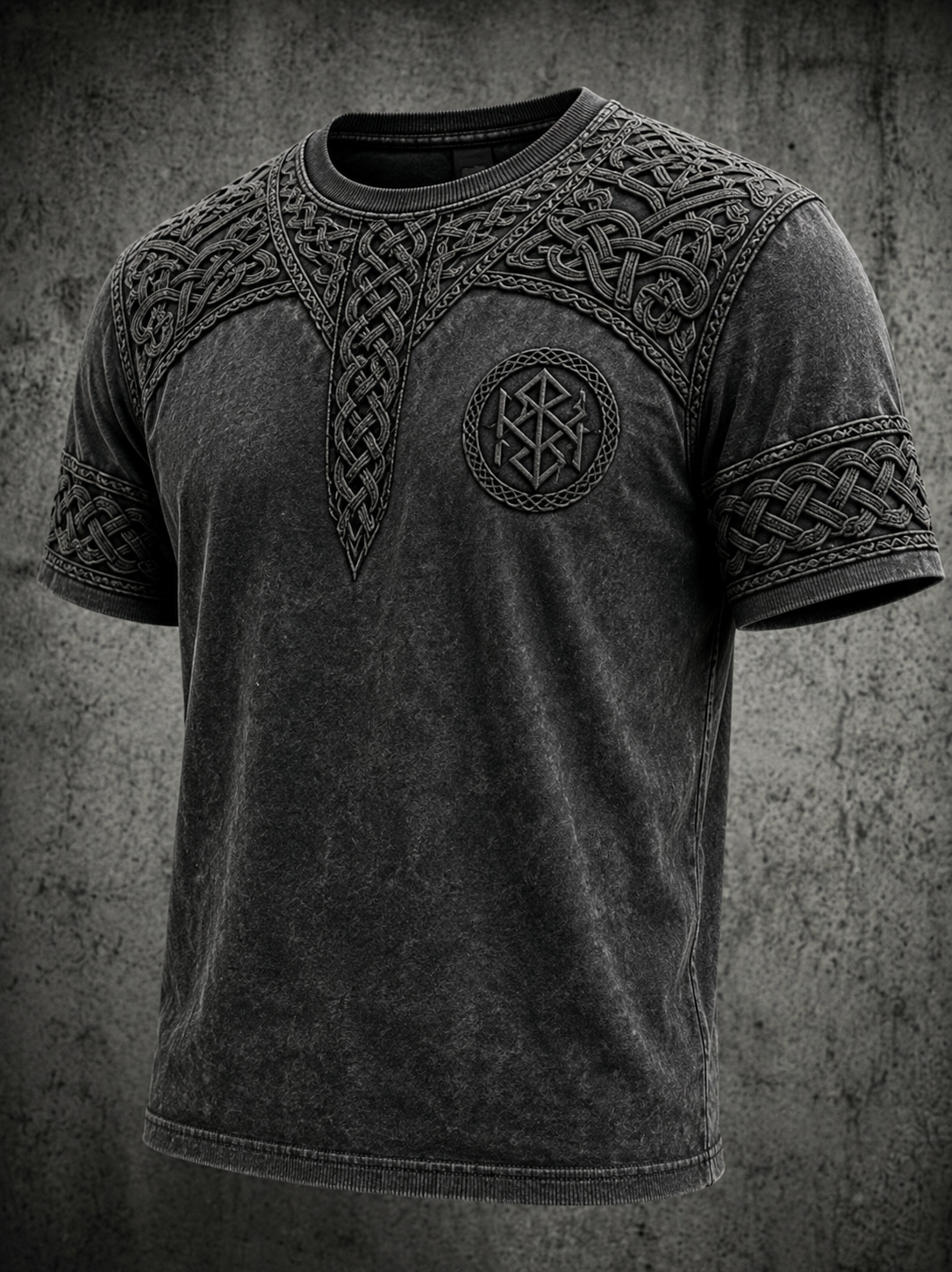 Mænds Retro Viking Valknut korte ærmer t-shirt