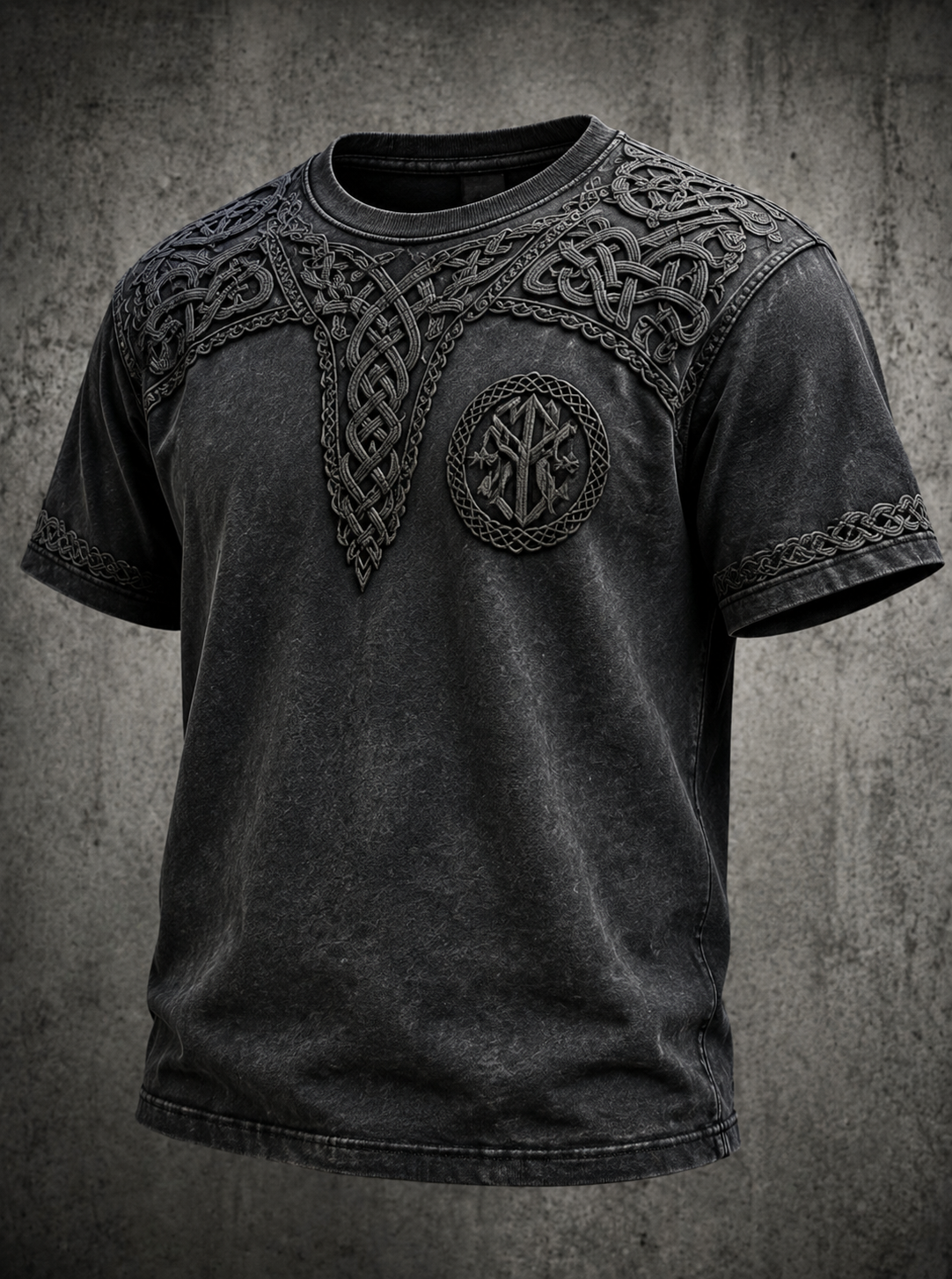 Mænds retro viking Valknut t-shirt med korte ærmer